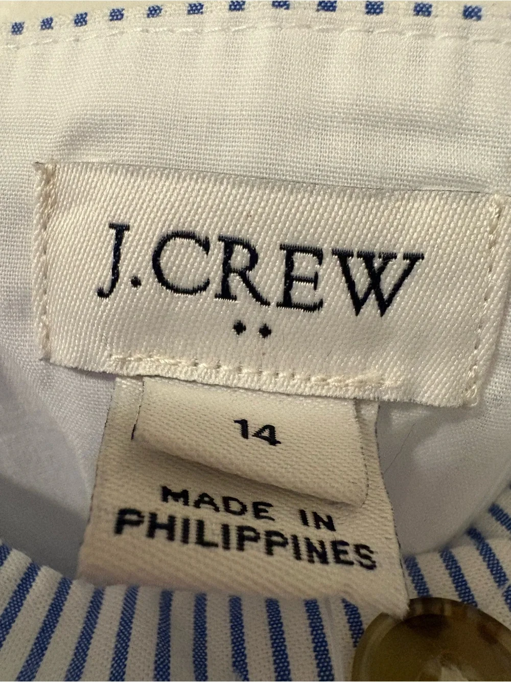 J CREW Seersucker Blue and White Pinstripe Button-Front Sundress